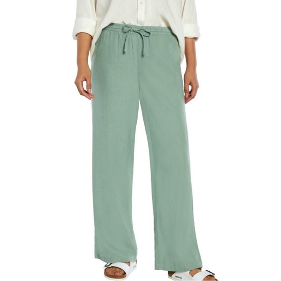 Women’s XL wide leg pull-on Linen Pants Gap light pale sage green *sku186 - Picture 9 of 13